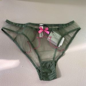 NWT Agent Provocateur Lorna Brief Khaki/pink